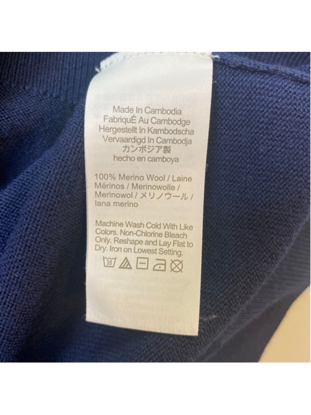 J.Crew Sweater Mens Large Blue Merino Wool V Neck Quiet Luxury Academic Heritage - Picture 4 of 10